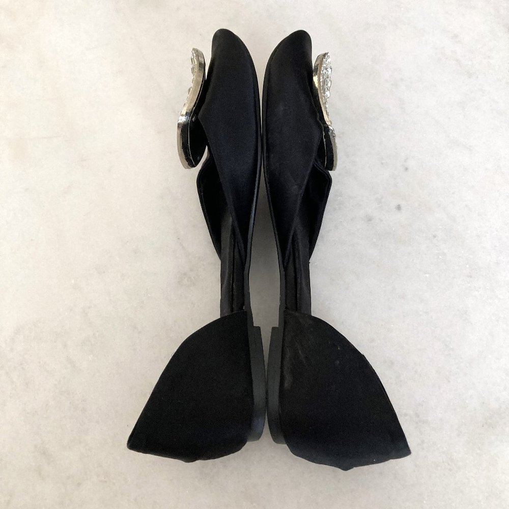 Roger Vivier D'Orsay ballet flats (black w/ silver buckles & crystals) size 5 - Picture 8 of 12